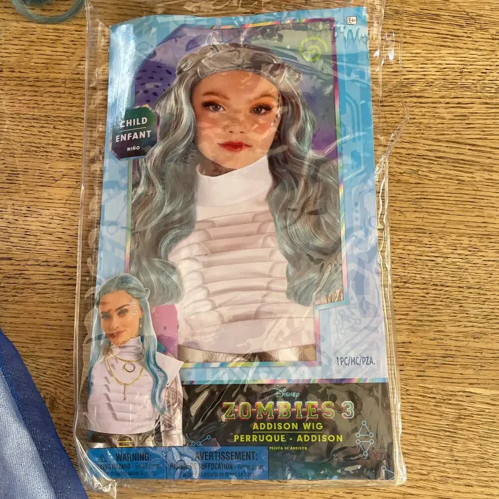 Disney Zombies 3 Addison Halloween Costume and Wig Size M 8-10